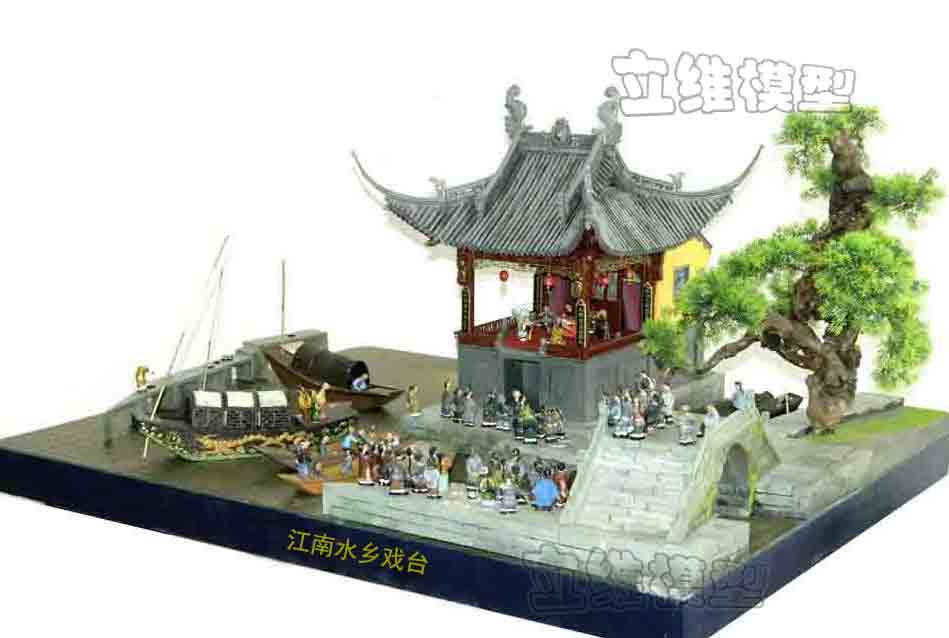江南水乡戏台模型1:30